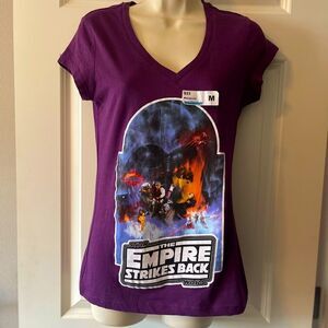 Star Wars The Empire Strikes Back Vintage Movie Poster Women's Purple V Neck Tee
